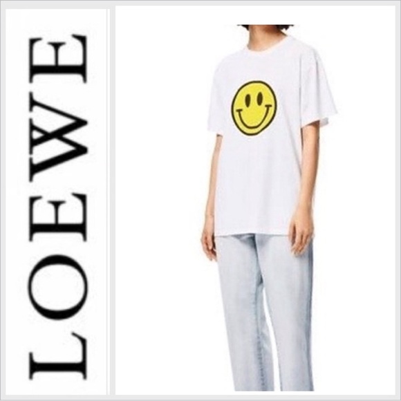 LOEWE x Paula's Ibiza 2020 Smiley Collection White Short Sleeve T-Shirt, Size M - Picture 1 of 7